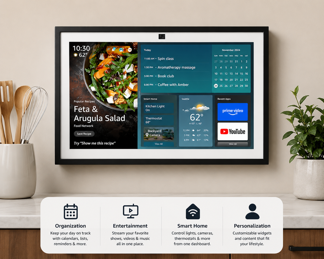15.6" Full HD Smart Display with Fire TV, Alexa Voice Assistant, Smart Home Hub, Video Calling, Family Organizer & Digital Photo Frame
