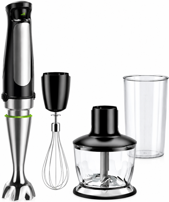 Immersion Hand Blender 3-in-1 with Food Chopper & Whisk